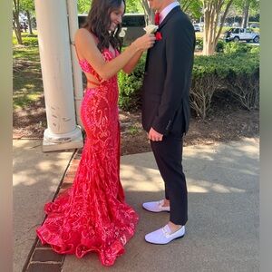 RACHEL ALLAN PROM DRESS (worn once, size zero, super cute and bright!!!) size:0